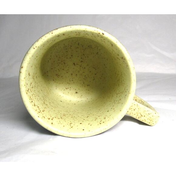 Handcrafted Ceramic Mug 8 ounces Speckled Floral Blue & Cream Artisan Pottery - Picture 6 of 7